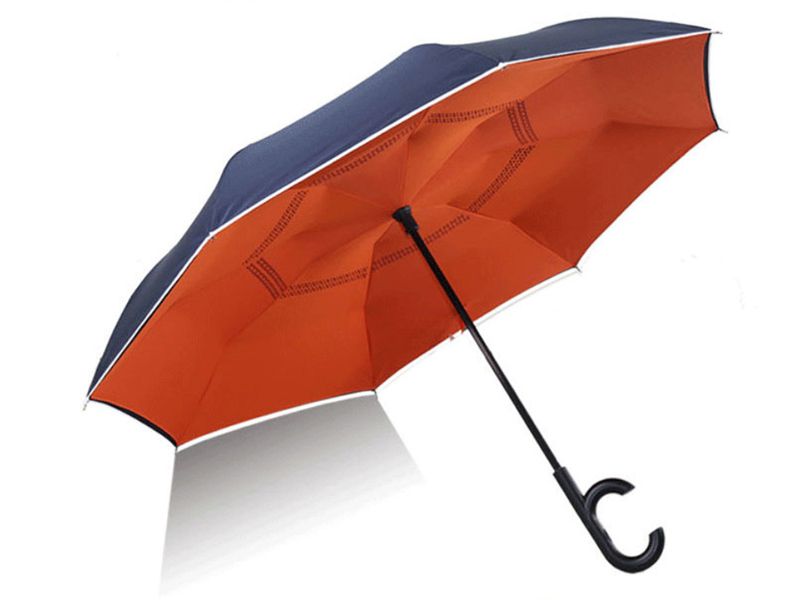 Parapluie à l’envers de bas en haut, résistant au vent avec doublure