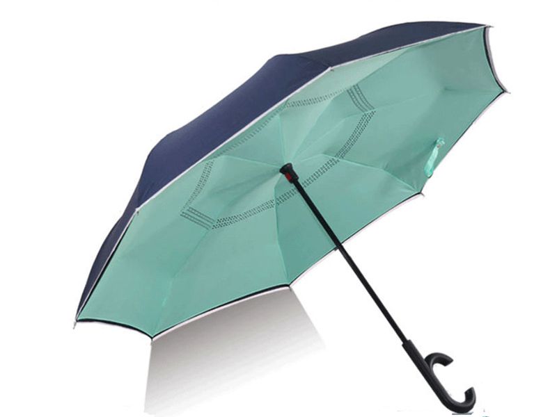 Parapluie à l’envers de bas en haut, résistant au vent avec doublure